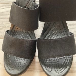 Crocs Leigh II Strap Wedge Black